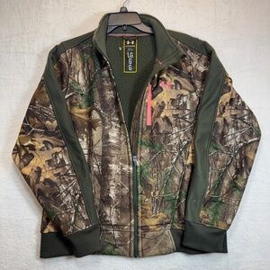 Under Armour Jacket Womens Size Large Mossy Oak Camoflage Hunting Storm